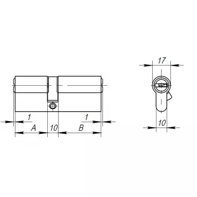 Цилиндровый механизм (AX200/90) AX2000Key90 (40+10+40) CP хром