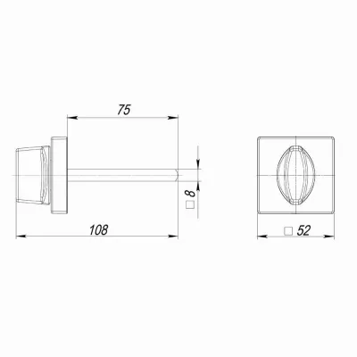 Ручка поворотная BKW8.K.USQ52 (BKW8/USQ) SN-3 матовый никель