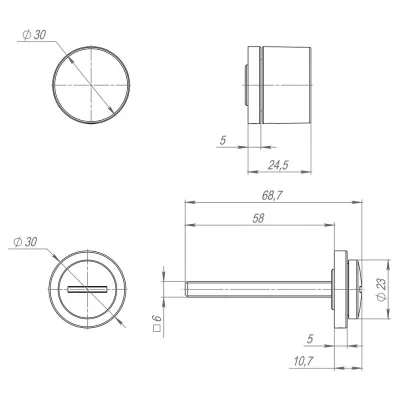 Ручка поворотная BK6.R.ART30 MWSC-33 итальянский тисненый