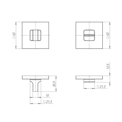 Ручка поворотная BK6.K.JS51 (BK6 JS) SN-3 матовый никель