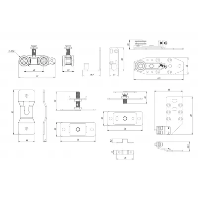 Комплект для профильных телескопических дверей SLD.Comfort-PRO.SET5.PROF telescope/80