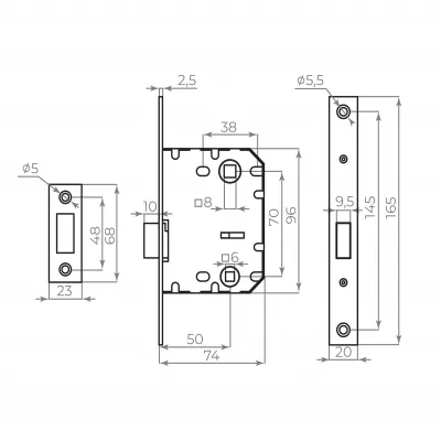 Защелка врезная MAGNLN72-50 SN мат.никель